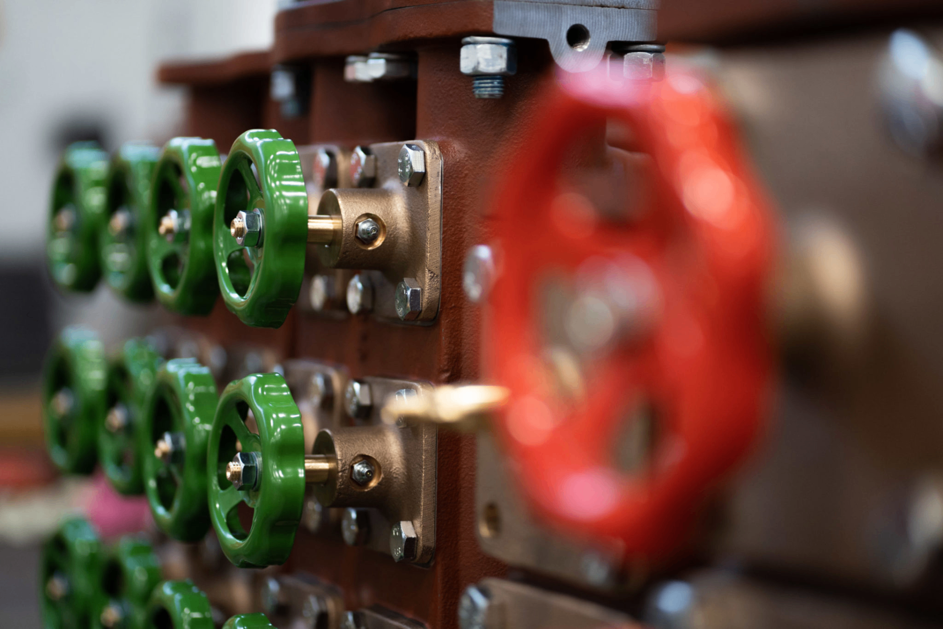 Detaljbilde av ventilkomponent